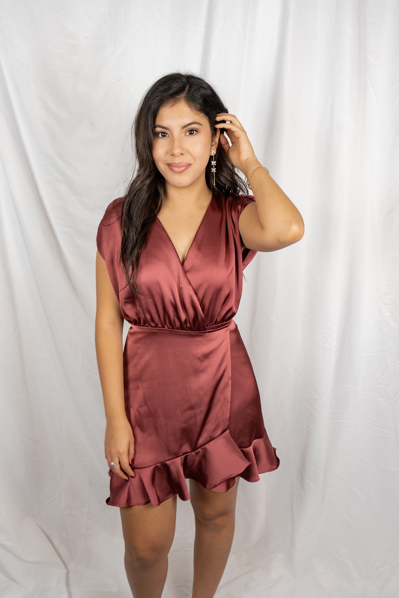 Satin Wrap Dress