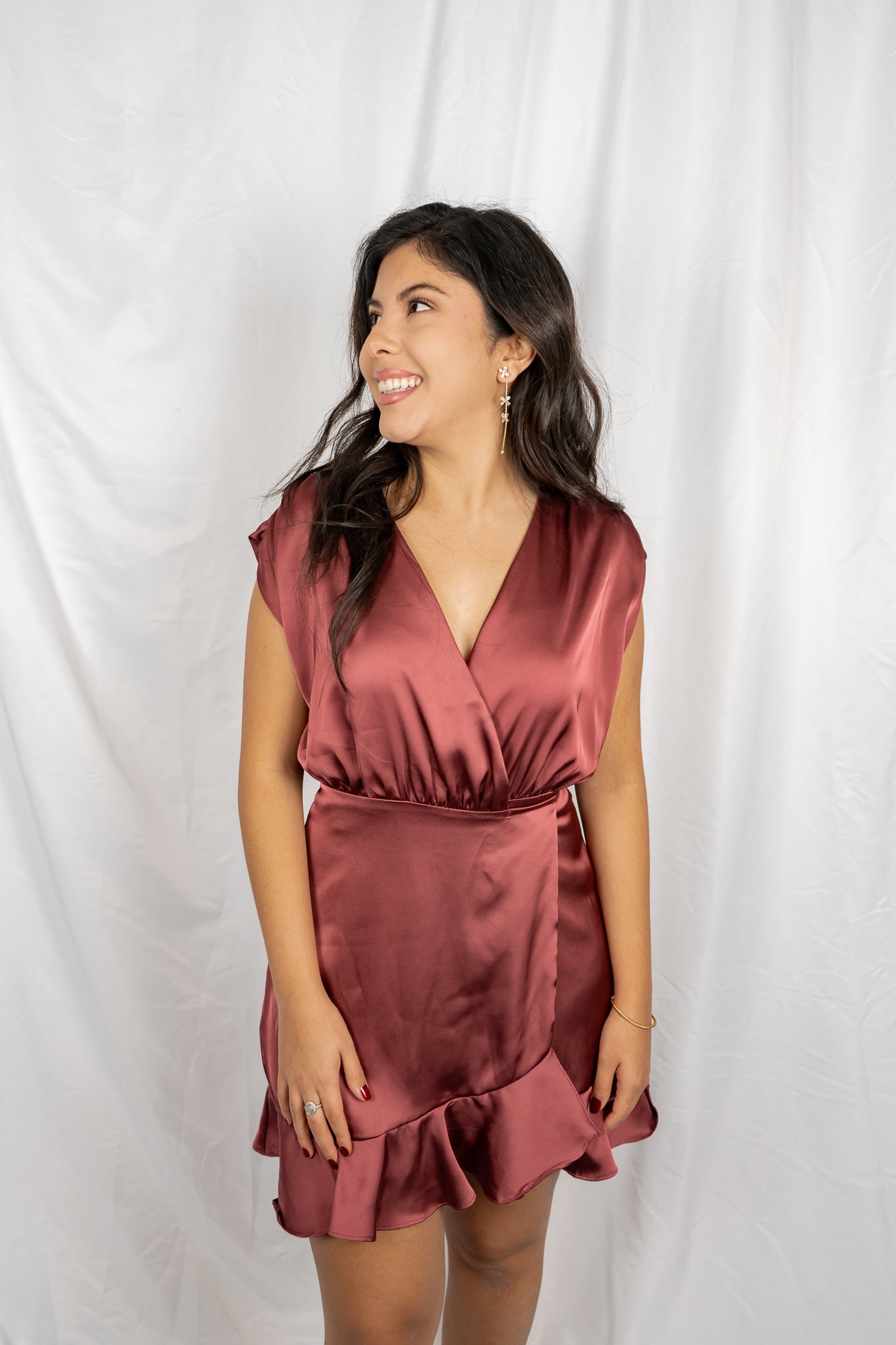 Satin Wrap Dress