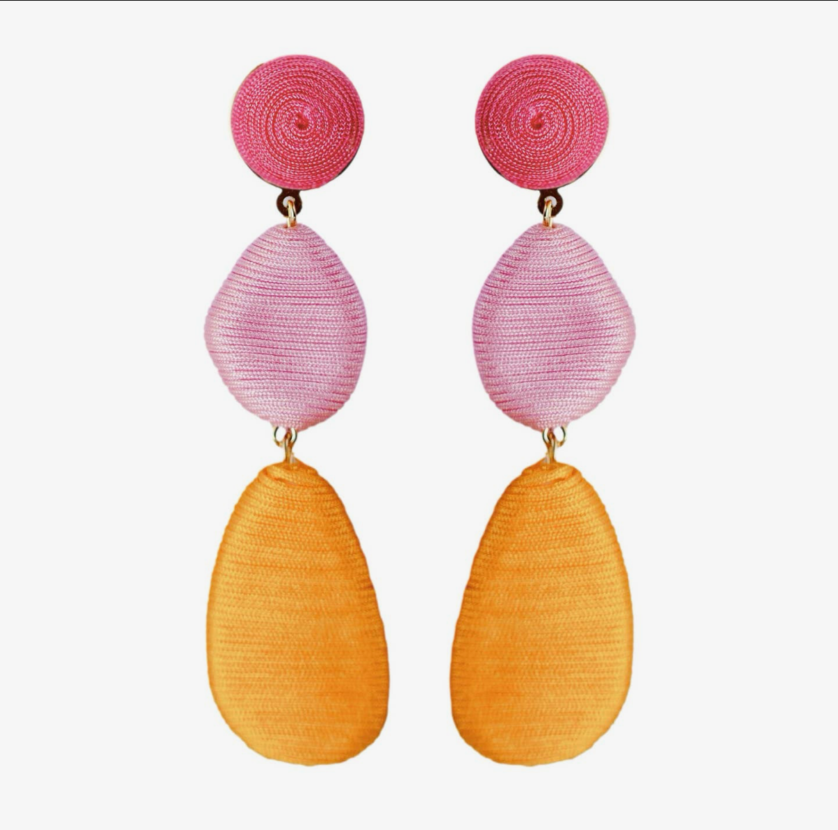 Pink Ombré Statement Drop Earrings