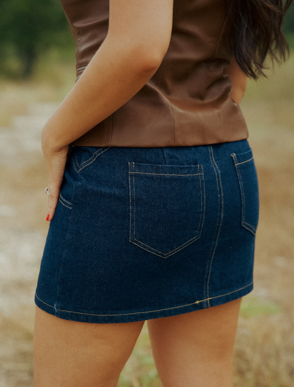 Indigo Mid-Waisted Mini Skirt