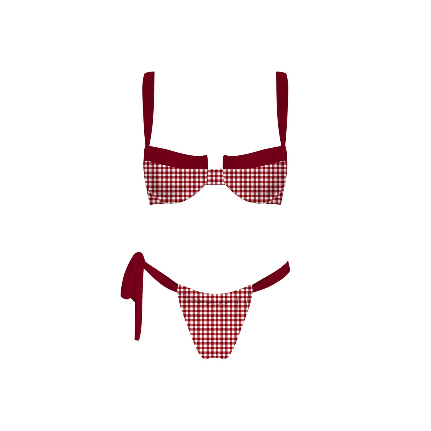 Parker Bikini Set: Red Plaid