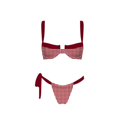 Parker Bikini Set: Red Plaid
