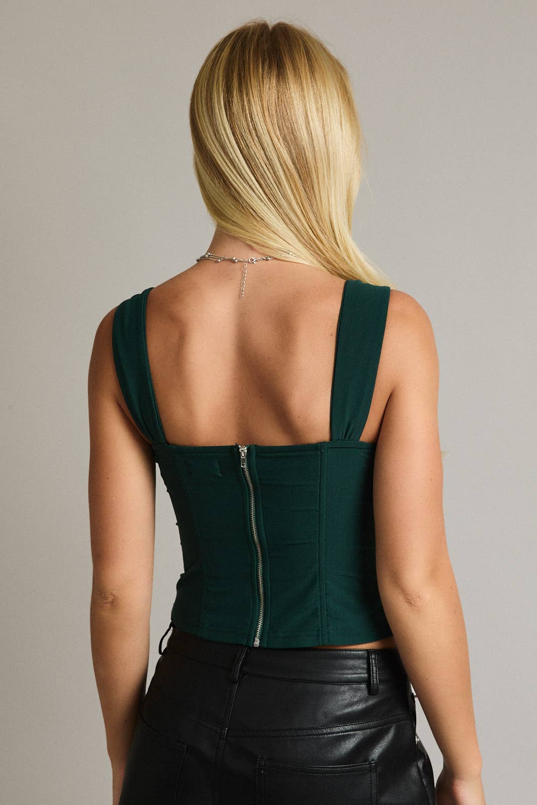 Hunter Green Ruched Top