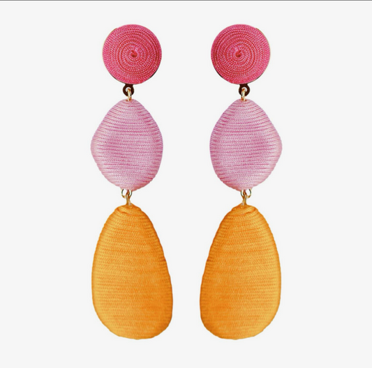 Pink Ombré Statement Drop Earrings