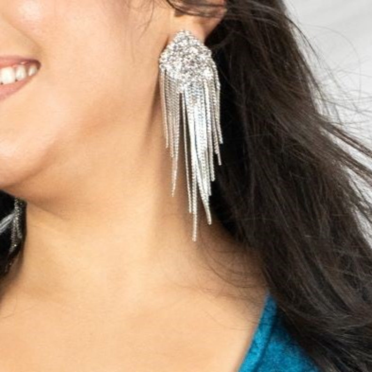 Born to Sparkle Silver Crystal Earrings