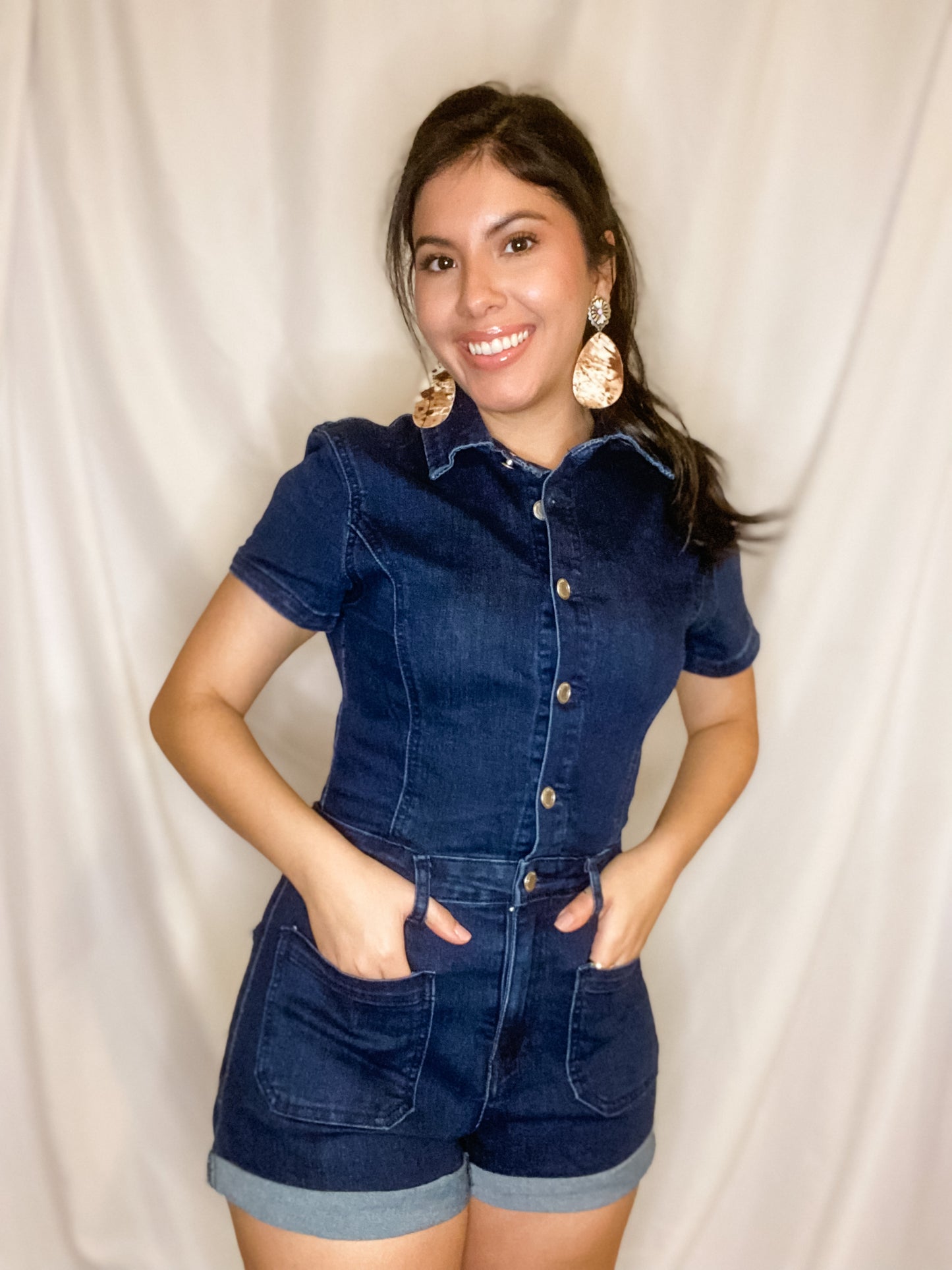 Dark Denim Romper