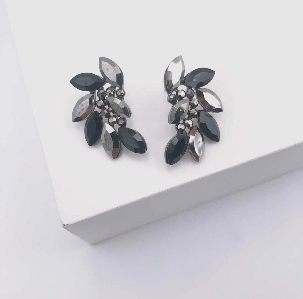 Ellie Black Crystal Earrings